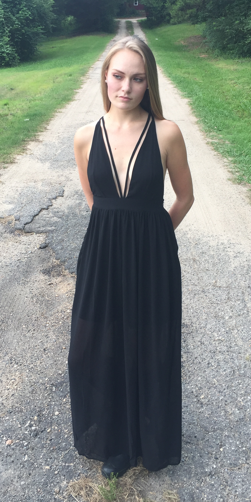 Strappy Chiffon Maxi Dress