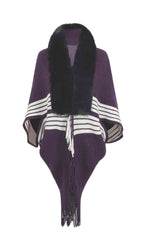 Striped Fringe Detail Long Sleeve Cardigan