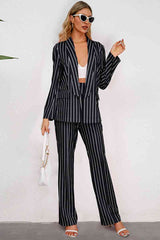 Striped Long Sleeve Top and Pants Set