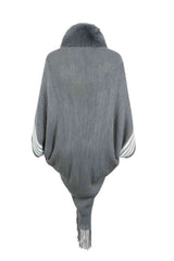 Striped Fringe Detail Long Sleeve Cardigan