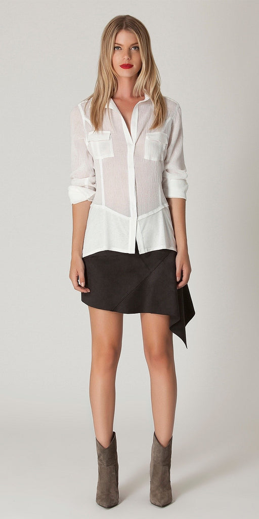 Patchwork Ultra Suede Mini Skirt