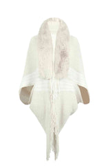 Striped Fringe Detail Long Sleeve Cardigan
