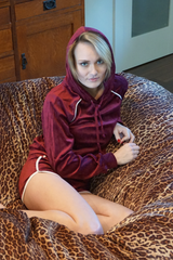 Red Velvet Hoodie & Shorts Set