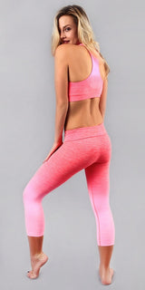 Pink Active Yoga Wear Bra And Capri Set