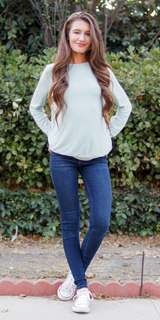 Keyhole Bow Tie Back Knit Top