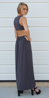 M Slit Jersey Cut Out Maxi Dress