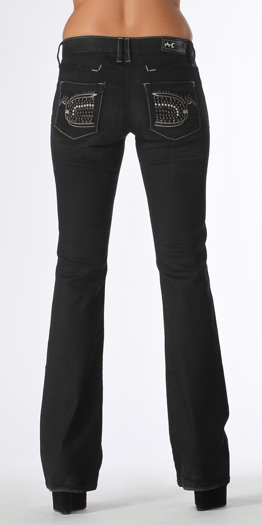 Beaded Black Bootcut Jeans – Posh At Play