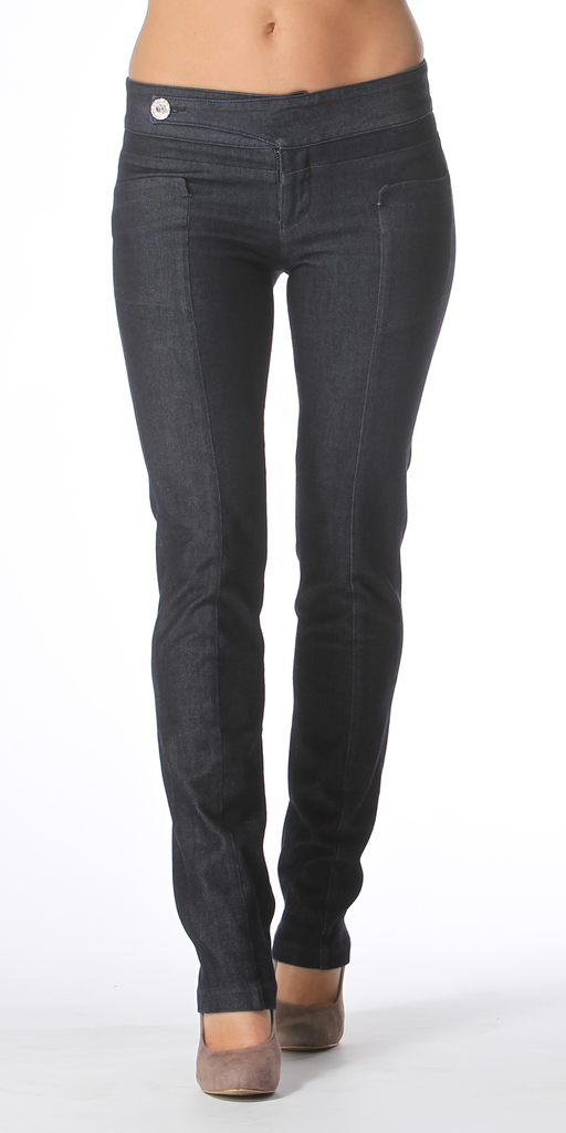 Deep Blue Dressy Straight Leg Jeans