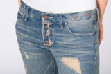 Stonewash Distressed Boyfriend Jeans