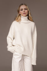 Super Soft Oversized Turtleneck Dropped Shoulder Long Sleeve Sweater