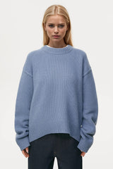 Round Crew Neck Dropped Shoulder Sweater