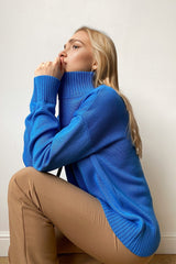 Super Soft Oversized Turtleneck Dropped Shoulder Long Sleeve Sweater