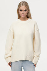 Round Crew Neck Dropped Shoulder Sweater