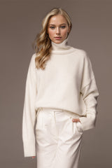 Super Soft Oversized Turtleneck Dropped Shoulder Long Sleeve Sweater