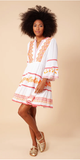 Taliah Embroidered Crinkle Gauze Dress