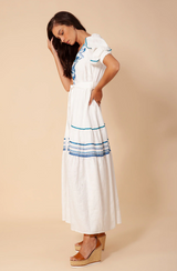 Loma Embroidered Linen Maxi Dress