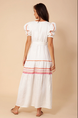 Lorna Embroidered Linen Maxi Dress