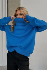 Super Soft Oversized Turtleneck Dropped Shoulder Long Sleeve Sweater