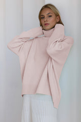 Super Soft Oversized Turtleneck Dropped Shoulder Long Sleeve Sweater