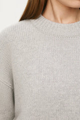 Round Crew Neck Dropped Shoulder Sweater