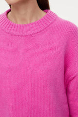 Round Crew Neck Dropped Shoulder Sweater