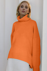 Super Soft Oversized Turtleneck Dropped Shoulder Long Sleeve Sweater