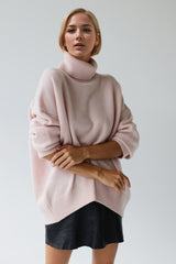 Super Soft Oversized Turtleneck Dropped Shoulder Long Sleeve Sweater