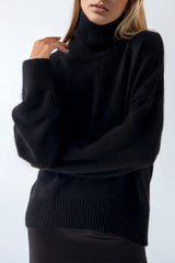 Super Soft Oversized Turtleneck Dropped Shoulder Long Sleeve Sweater