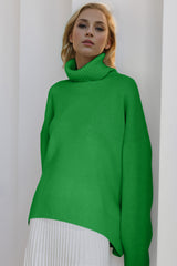 Super Soft Oversized Turtleneck Dropped Shoulder Long Sleeve Sweater