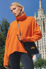 Super Soft Oversized Turtleneck Dropped Shoulder Long Sleeve Sweater