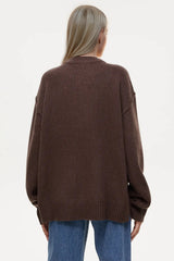 Round Crew Neck Dropped Shoulder Sweater