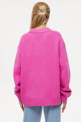 Round Crew Neck Dropped Shoulder Sweater