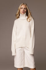 Super Soft Oversized Turtleneck Dropped Shoulder Long Sleeve Sweater