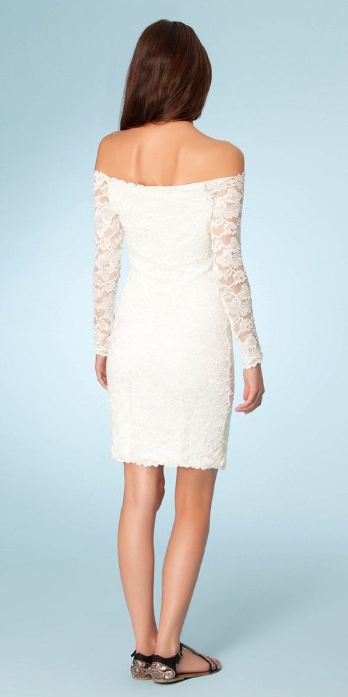 Off The Shoulder Stretch Lace Dress