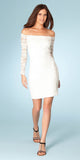 Ivory White Off The Shoulder Stretch Lace Dress