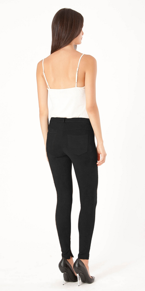Black Ultra Suede Skinny Pants