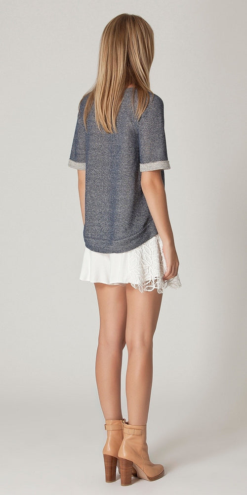 Ivory Lace Twill Skort Shorts