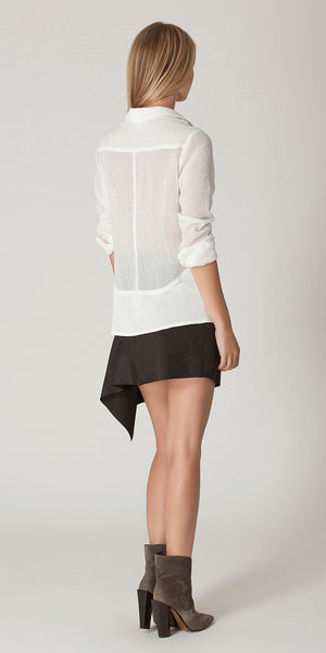 Black Ultra Suede Mini Skirt