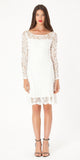 Long Sleeve Ivory Floral Lace Dress