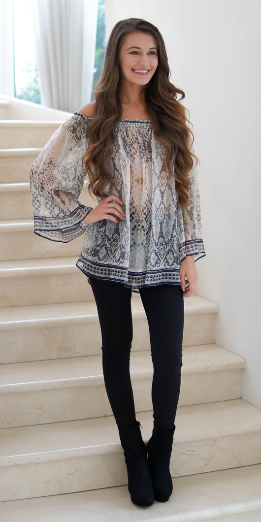 Off shoulder silk discount blouse