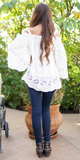 Ivory Floral Eyelet Tunic Top