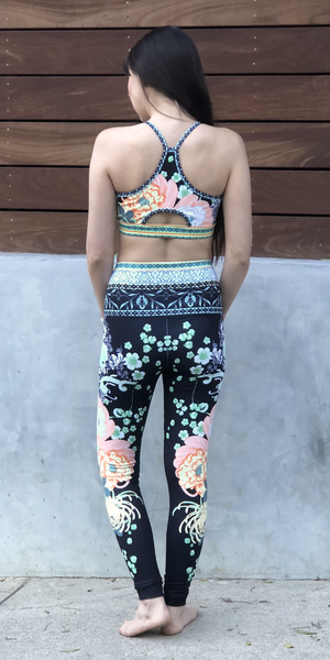 Mint Green Printed High Waist Leggings