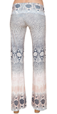 Taupe Beige Printed Jersey Flare Pants