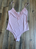 Floral Detail V-Neck Spaghetti Strap Bodysuit
