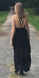 Black Strappy Chiffon Maxi Dress