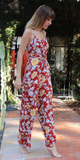 Sleeveless Red Floral Jumpsuit