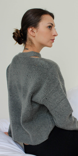 Distressed Grey Knit Sweater