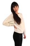 Ivory Dolman Drop Shoulder Knit Sweater