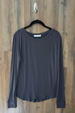 Dark Grey The Essential Long Sleeve Knit Top
