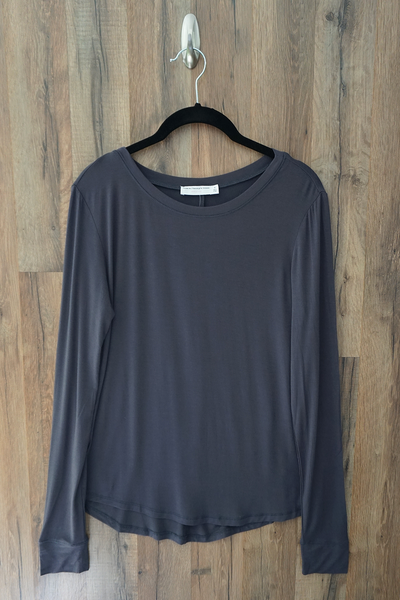 Dark Grey The Essential Long Sleeve Knit Top